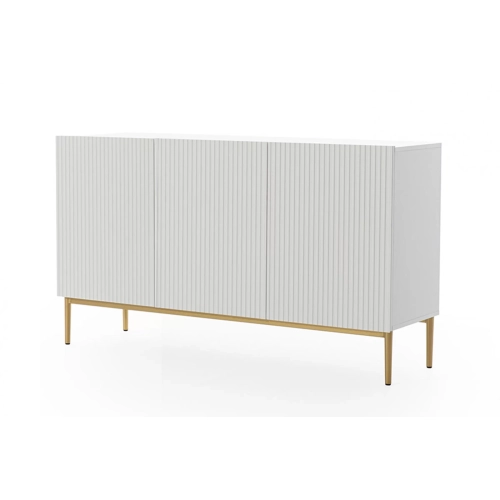 Komoda Nicole 150 cm - biały mat / złote nóżki